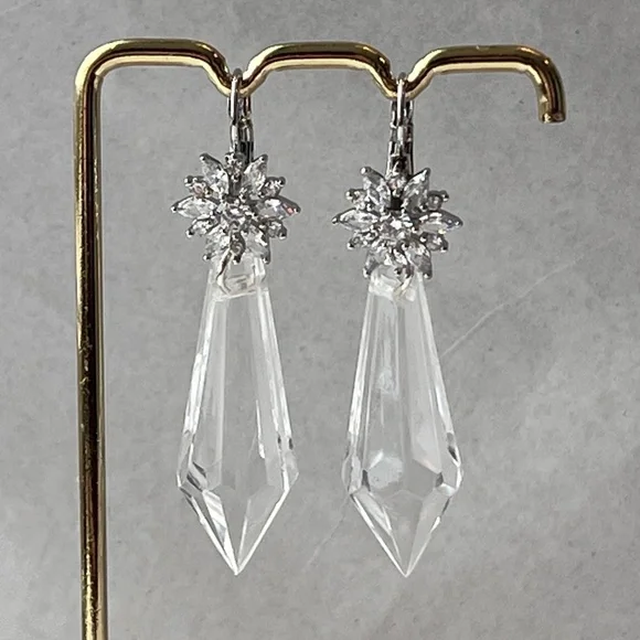 Nosferatu Ellen’s Pendulum Earrings Handmade Replicas Flower Hoops + Crystals - Picture 4 of 14